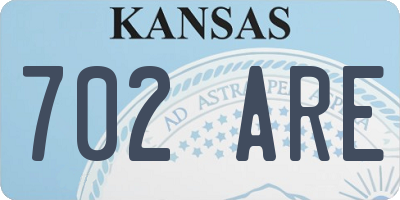 KS license plate 702ARE
