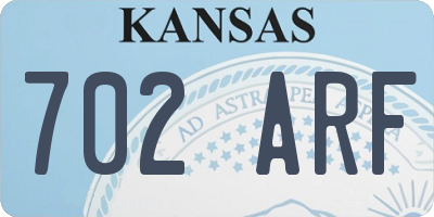 KS license plate 702ARF