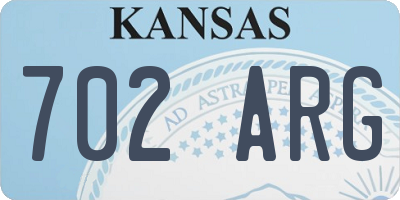 KS license plate 702ARG