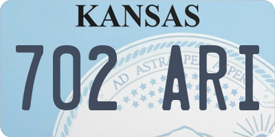 KS license plate 702ARI