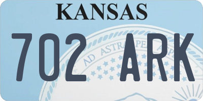 KS license plate 702ARK