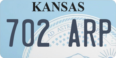 KS license plate 702ARP
