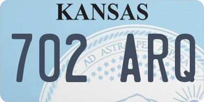 KS license plate 702ARQ