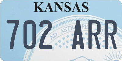 KS license plate 702ARR