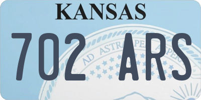 KS license plate 702ARS