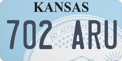 KS license plate 702ARU