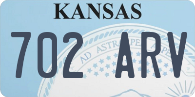 KS license plate 702ARV