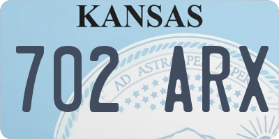 KS license plate 702ARX