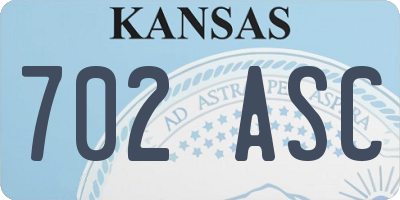 KS license plate 702ASC