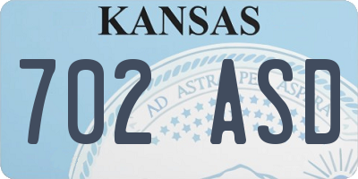 KS license plate 702ASD