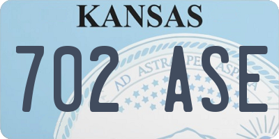 KS license plate 702ASE