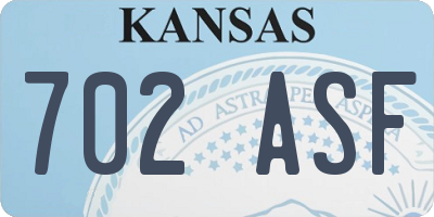 KS license plate 702ASF