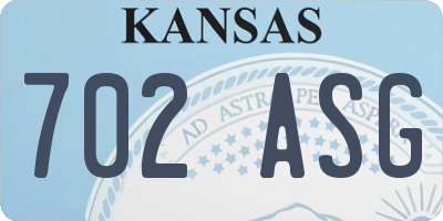 KS license plate 702ASG
