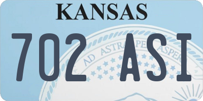 KS license plate 702ASI
