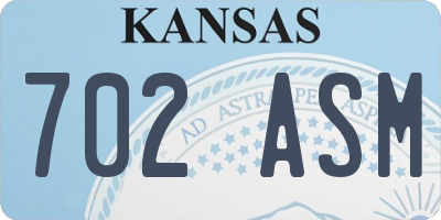 KS license plate 702ASM