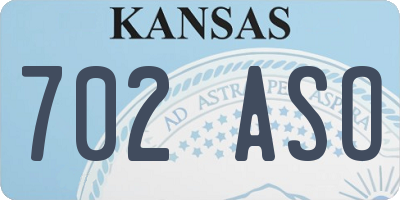 KS license plate 702ASO
