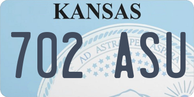 KS license plate 702ASU