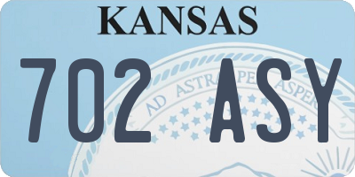 KS license plate 702ASY