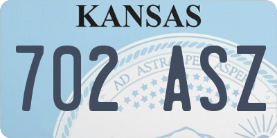 KS license plate 702ASZ