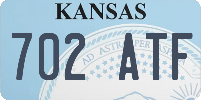 KS license plate 702ATF