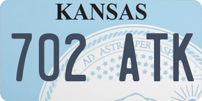 KS license plate 702ATK