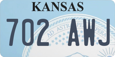 KS license plate 702AWJ