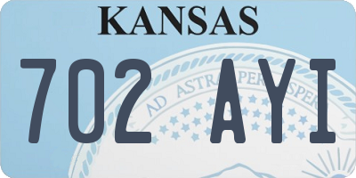 KS license plate 702AYI