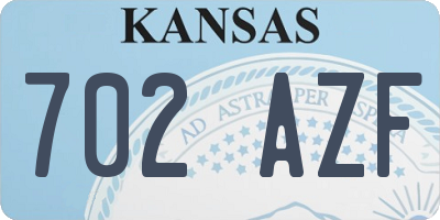 KS license plate 702AZF