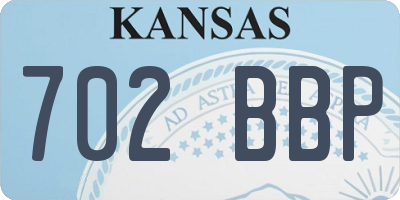 KS license plate 702BBP
