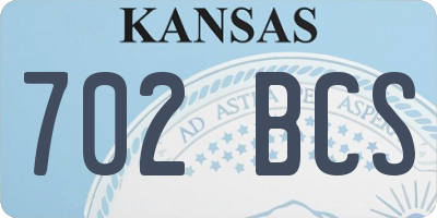 KS license plate 702BCS