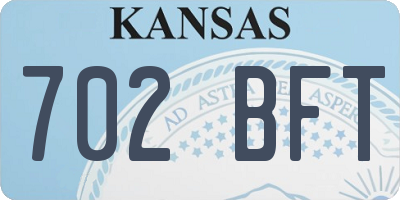 KS license plate 702BFT