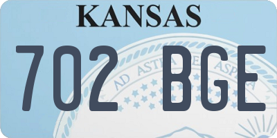 KS license plate 702BGE