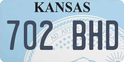 KS license plate 702BHD