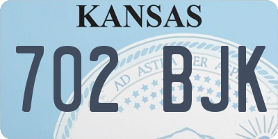 KS license plate 702BJK