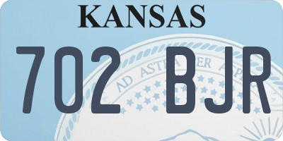 KS license plate 702BJR