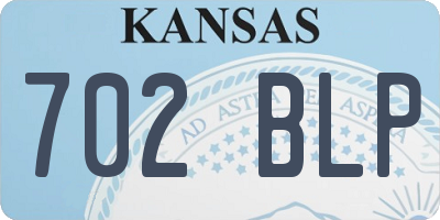 KS license plate 702BLP
