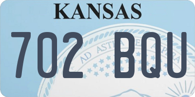KS license plate 702BQU