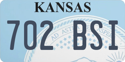 KS license plate 702BSI