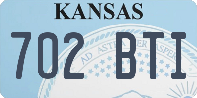KS license plate 702BTI