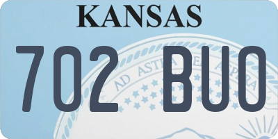 KS license plate 702BUO