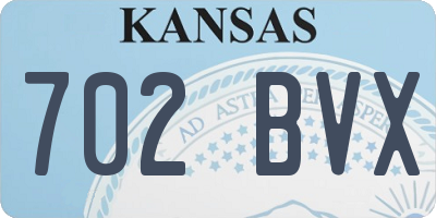 KS license plate 702BVX