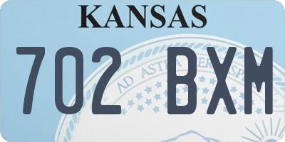 KS license plate 702BXM