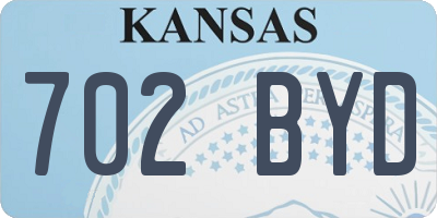 KS license plate 702BYD