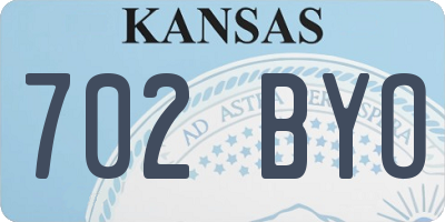 KS license plate 702BYO