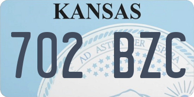 KS license plate 702BZC