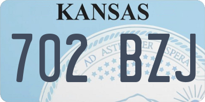 KS license plate 702BZJ