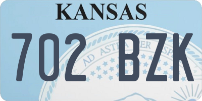 KS license plate 702BZK