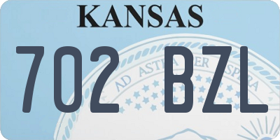 KS license plate 702BZL