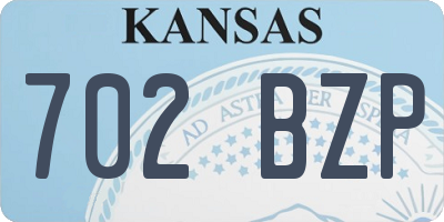 KS license plate 702BZP