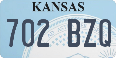 KS license plate 702BZQ